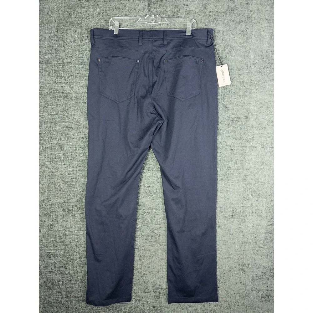 NWT Collars & Co CEO Tech Pull-On Pants Mens 40x32 Navy Blue Stretch Performance
